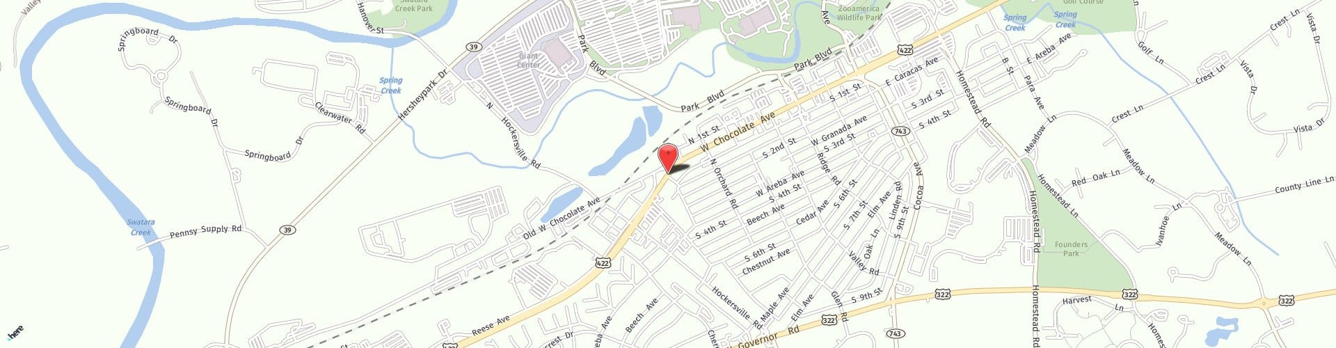 Location Map: 549 West Chocolate Avenue Hershey, PA 17033